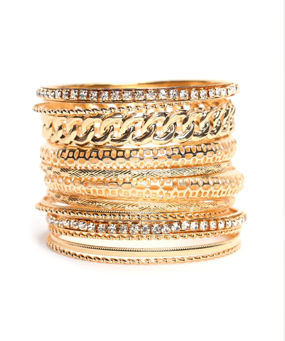 The Whole Fam Bam Bangle Set - Gold