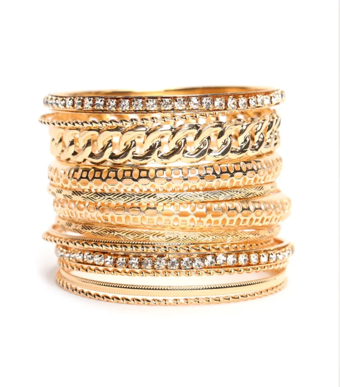 The Whole Fam Bam Bangle Set - Gold
